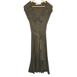 Anthropologie Sparrow Button Up Tie Dress Size S